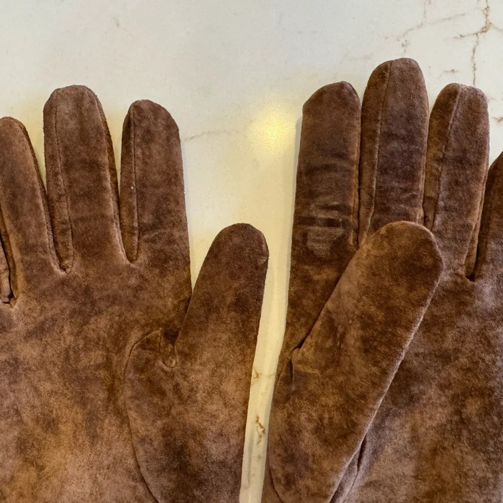 Vintage Leather Suede Women's Driving Glove Classic Elegance / LG